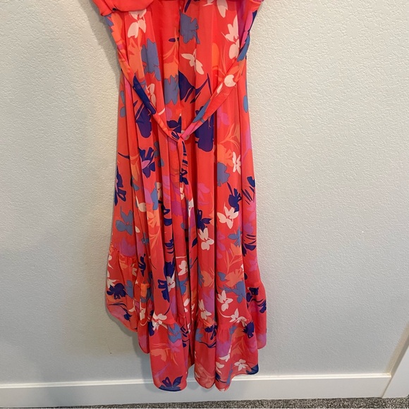Vince Camuto Pink and Blue Floral High Low Dress Women’s Size 6 - Picture 12 of 16